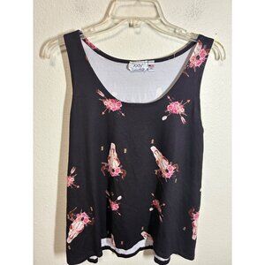 VTG Jody California Tank Top Western Animal Skull Boho Cowgirl Size XL